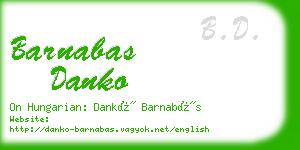 barnabas danko business card